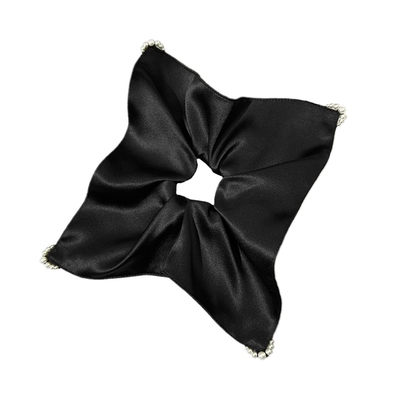 桑蚕丝缎面珍珠吊坠高级感发圈女