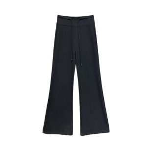 灰色羊毛喇叭裤女秋冬新款高腰显瘦修身瑜伽裤微喇垂感糯米运动裤