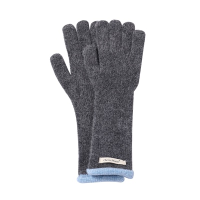 定制款~可触屏撞色长款针织手套