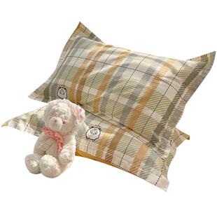 全棉枕套一对装纯棉枕头套儿童家用单人枕芯内胆套48cmx74cm双人