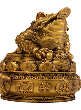 黄铜聚宝盆金蟾招财摆件工艺品