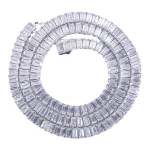 WBJ定制珠宝 6mm艾姆罗网球项链 S925银 潮流银饰项链