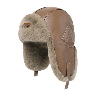 复古皮革加厚保暖雷锋帽