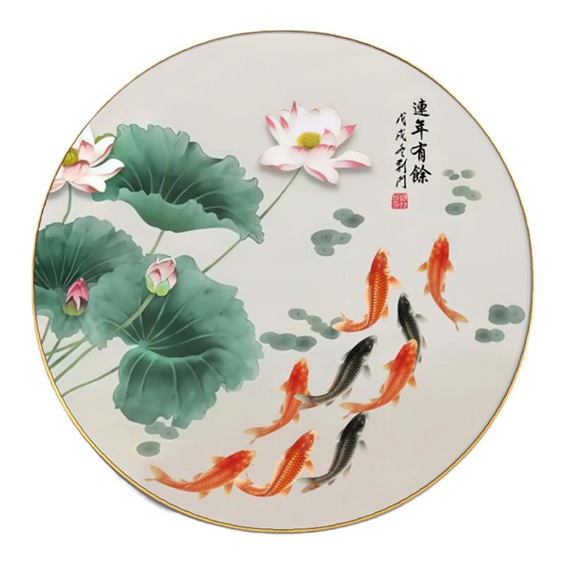 九鱼聚财玄关客厅餐厅装饰画招财