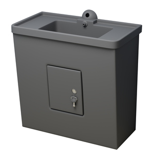 监狱看守所谈话室软包硅胶洗手池留置室感应出水洗脸盆防撞立柱盆