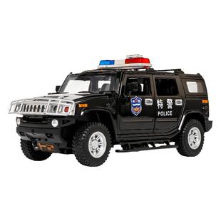 1/24悍马H2仿真合金警察越野车模型儿童玩具车男孩公安小汽车摆件