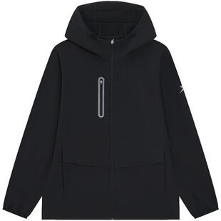 特步三防外套男2025春季新款连帽防泼水夹克户外登山徒步冲锋风衣