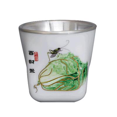 滇庆堂足银999瓷包银杯