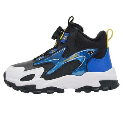 特步男童棉鞋冬季新款加绒加厚高帮旋转钮扣二棉鞋中大童童运动鞋