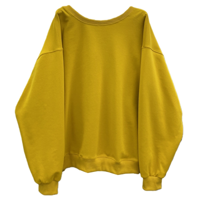 春上新宽松露背绑带长袖套头卫衣