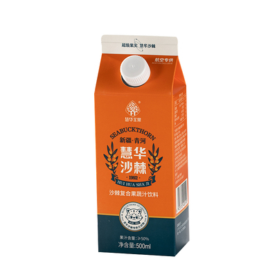 新疆特产沙棘果汁慧华500ml*8袋