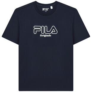 FILA 斐乐官方男子针织短袖衫夏季新款休闲凉感舒适百搭纯棉白T恤
