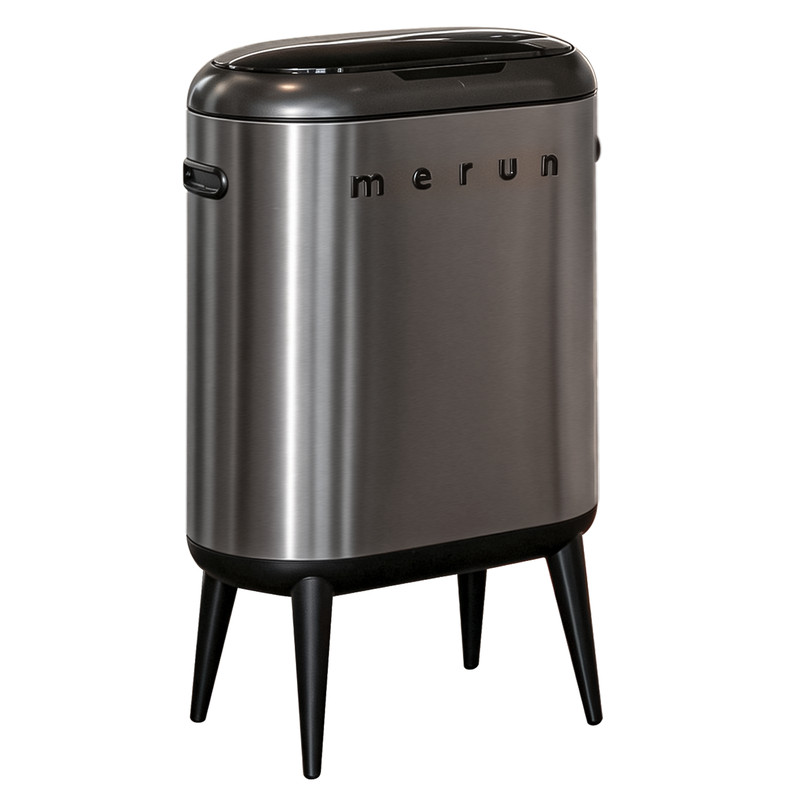 merunmax不锈钢感应垃圾桶40L