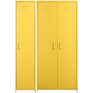 阳台储物柜收纳家用防水防晒杂物柜铁皮儿童单双门衣柜玻璃门书柜