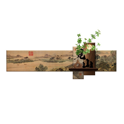 新中式禅意发光灯横幅挂画