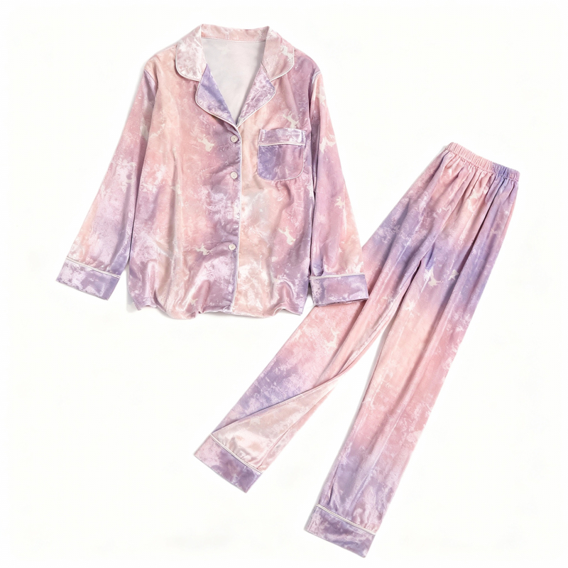 猫人金丝绒睡衣女带胸垫秋冬季新款加绒保暖春秋高级感送闺蜜礼盒