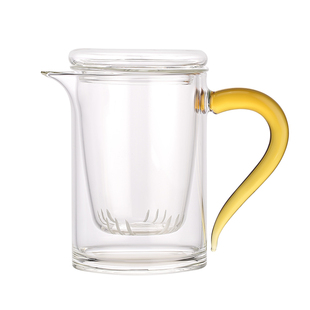 茶杯个人日式专用玻璃杯三件套家用耐热过滤花茶杯茶水分离泡茶杯