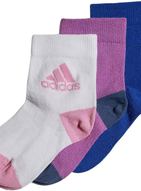 Adidas/阿迪达斯官方正品冬季新款儿童运动透气短袜三双装HM2314