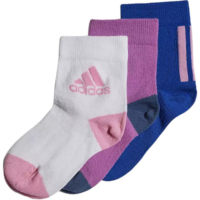 Adidas/阿迪达斯正品冬季新款儿童运动透气短袜三双装HM2314