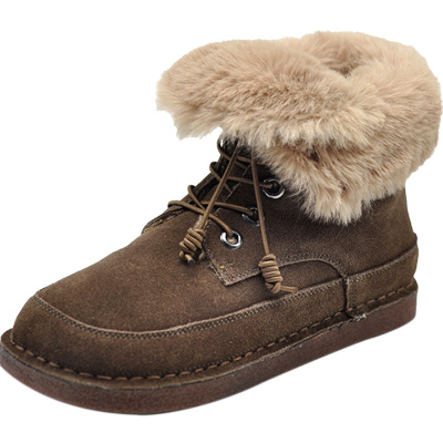 阿木东北雪地靴女冬加绒加厚棉靴