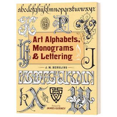 艺术字母 花押字和手写体 英文原版 Art Alphabets  Monograms and Lettering 英文版 进口英语书籍
