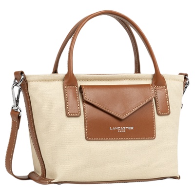 Lancaster兰卡斯特 Canvas KBA系列帆布拼皮迷你饺子包手提斜挎包