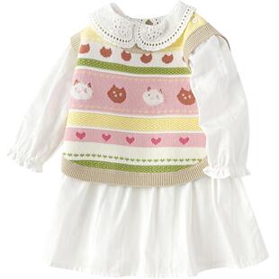 巴拉巴拉童装儿童宝宝套装女童连衣裙子两件套2025春秋装新款针织