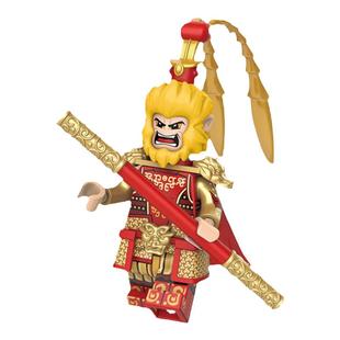 孙悟空积木人仔西游记迪库国潮齐天大圣猪八戒牛魔王拼插玩具男孩