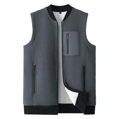 摇粒绒马甲男装秋冬季加绒加厚