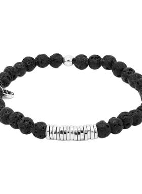 Tateossian男士火山岩纯银手链