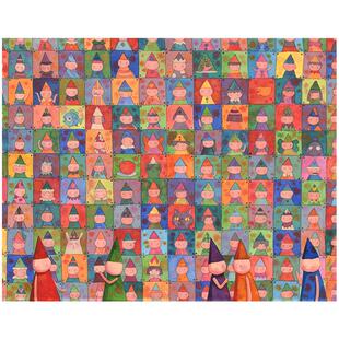 现货尖角帽正品授权拼道益智拼图1000片百人墙 书香世家 生日快乐