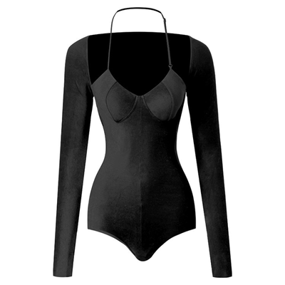 ZYM拉丁舞上衣女士镂空美背连体