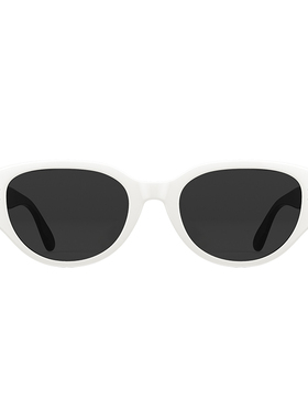 白色框墨镜女款猫眼太阳镜2025新款防紫外线复古高级感海边拍照潮