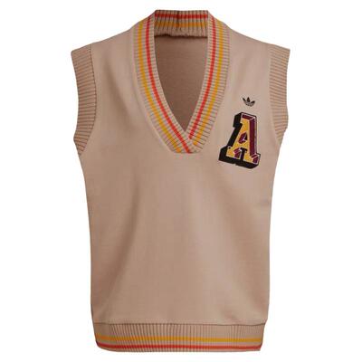 Adidas/阿迪达斯时尚春季女子V领复古透气针织背心马甲IA8324