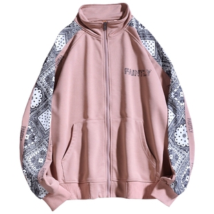 开衫卫衣女秋季嘻哈宽松休闲腰果花外套ins潮流潮牌情侣男女上衣