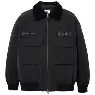 杰克琼斯男装冬季羽绒服宽松可拆卸摇粒绒领口纯色贴布百搭款外套