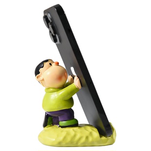 新款胖虎手机支架懒人手机座可爱桌面摆件创意办公室工位潮玩礼物