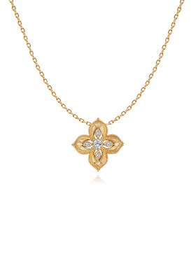 森吾迷失春谷鎏金四叶草银项链