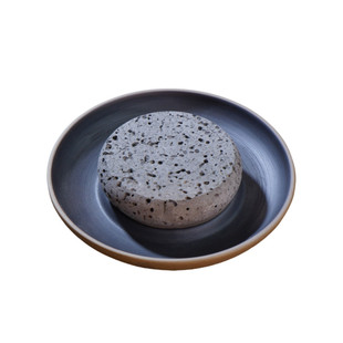 创意日式岩石火山灰色石板和牛烤肉乳鸽餐具位上盘子餐厅饭店商用