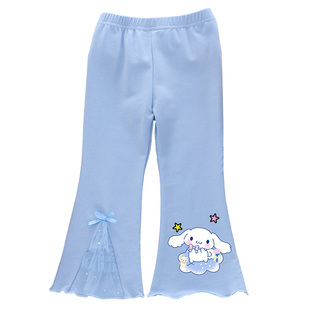 女童纯棉休闲裤微喇叭裤26春秋季小女孩儿童装女宝宝长裤外穿裤子