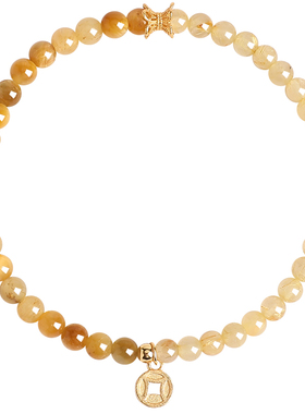 普陀山招财天然金发晶虎眼石手串