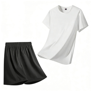 看守所男女短袖冰丝夏季速干运动套装T恤短裤拘留所服刑人员专用