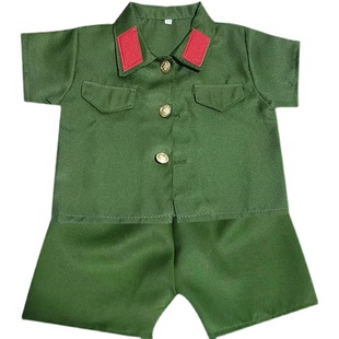 百天小红军演出服装小军装儿童摄影宝宝周岁幼儿园礼物影楼照服饰