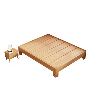 全实木榻榻米无床头排骨架床架1.5m卧室中小户型齐边床可定制尺寸