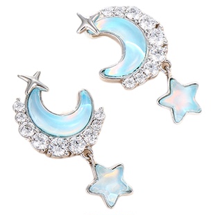旭平【披星戴月】摩卡星星月亮耳钉女新款轻奢小众气质流苏耳饰
