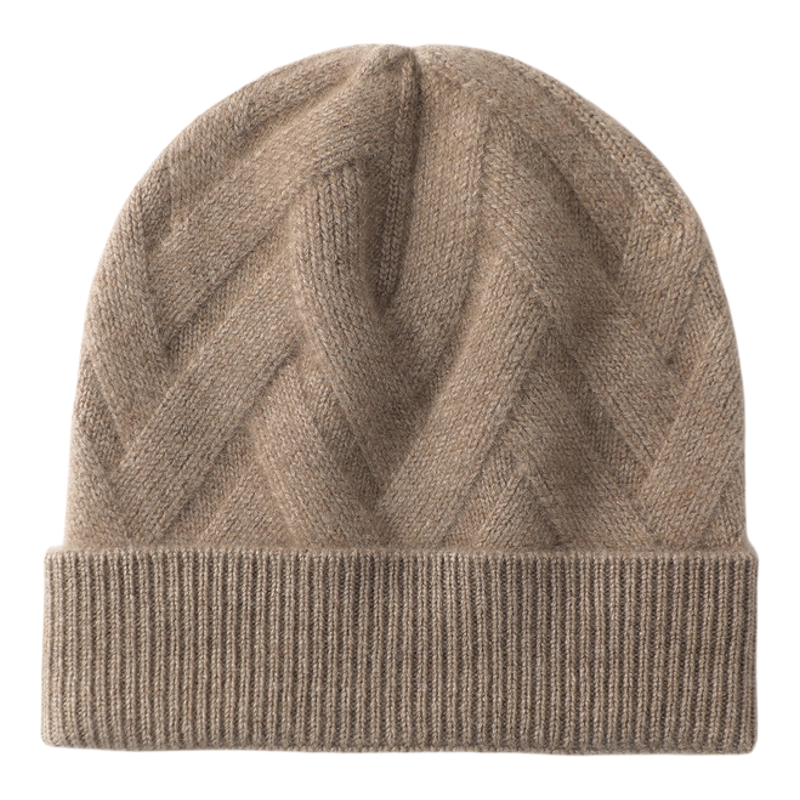 秋冬新款山羊绒帽子女绞花针织保暖百搭包头护耳帽休闲男女冷帽