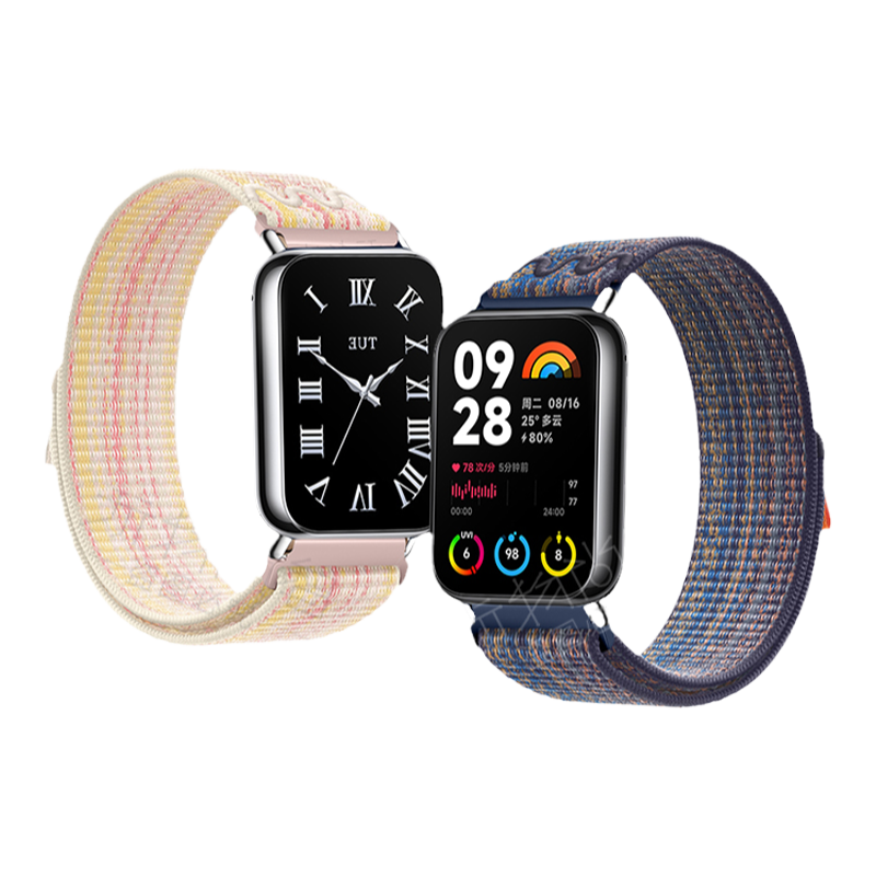 适用小米10pro手环9pro手表带8pro新款织绣尼龙回环表带红米watch6运动5智能4男生腕带女生表链魔术粘扣