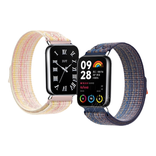 适用小米手环9pro手表带8pro新款织绣尼龙回环表带红米watch6运动5智能4男生腕带女生表链魔术粘扣