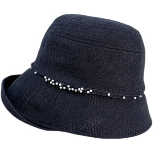 日本和纸防晒帽子女夏季渔夫帽防紫外线时尚钉珠盆帽可折叠太阳帽