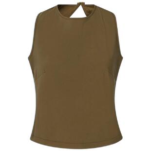 SUNNEI春季橄榄绿色街头潮流酷飒风露背女士圆领背心上衣